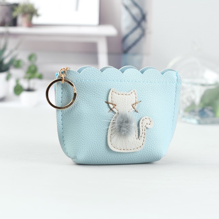 Кошелёк женский на молнии, 1 отдел, цвет голубой