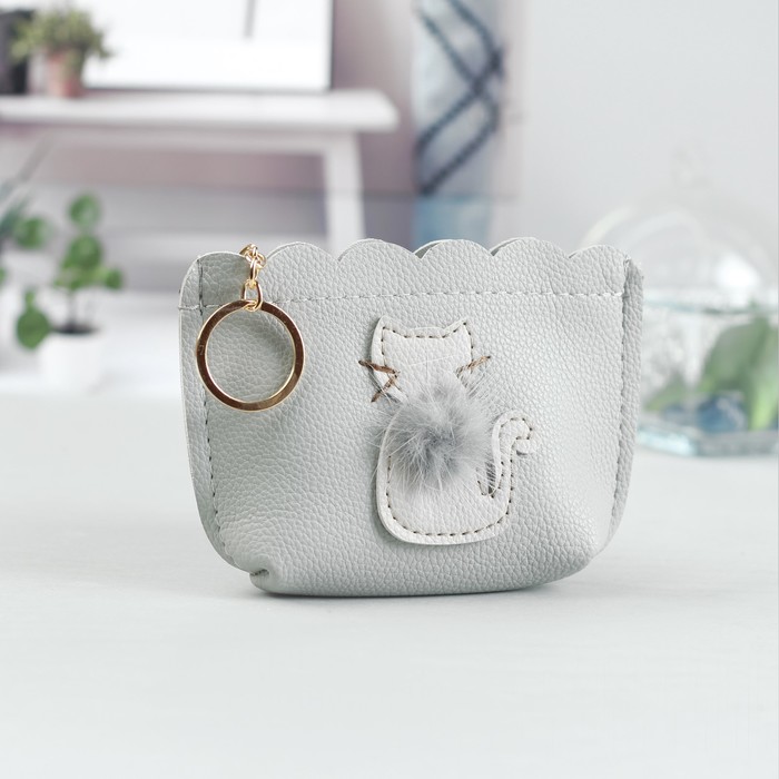 Кошелёк женский на молнии, 1 отдел, цвет светло-серый