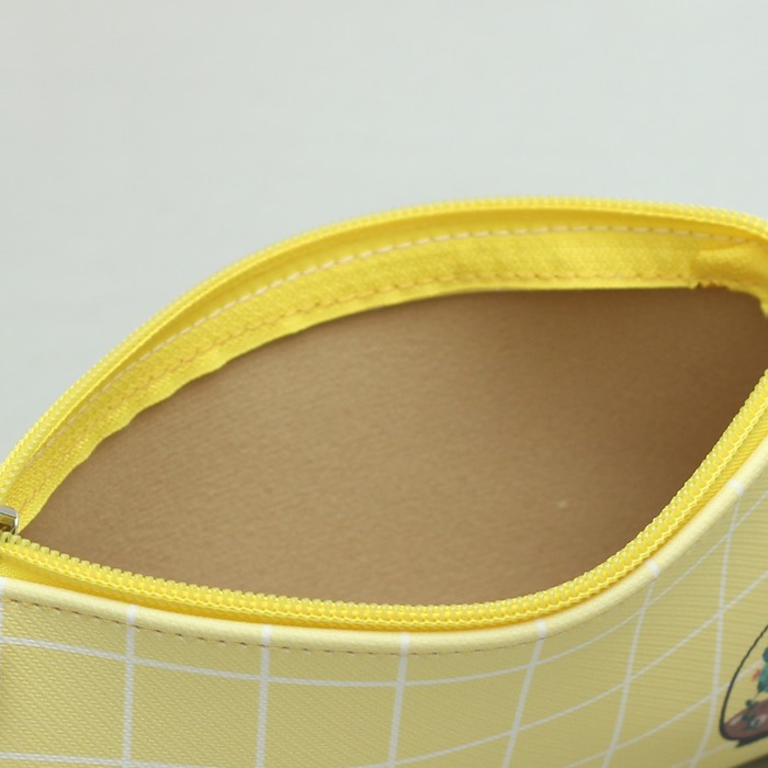 Косметичка простая «Кактусы», отдел на молнии, ручка, жёлтый