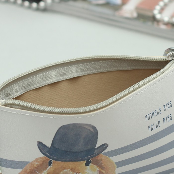 Косметичка простая «Кролик», отдел на молнии, цвет голубой