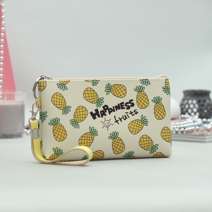 Косметичка простая «Фрукты», отдел на молнии, цвет жёлтый