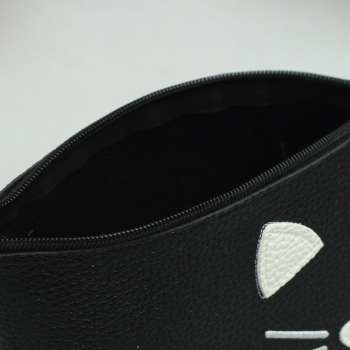 Косметичка простая «Мяу», отдел на молнии, цвет чёрный