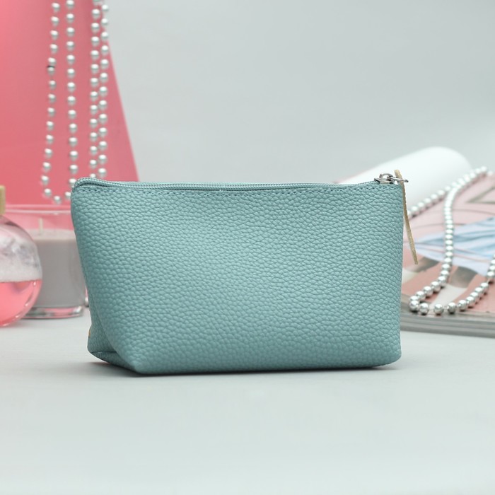 Косметичка простая «Мяу», отдел на молнии, цвет голубой