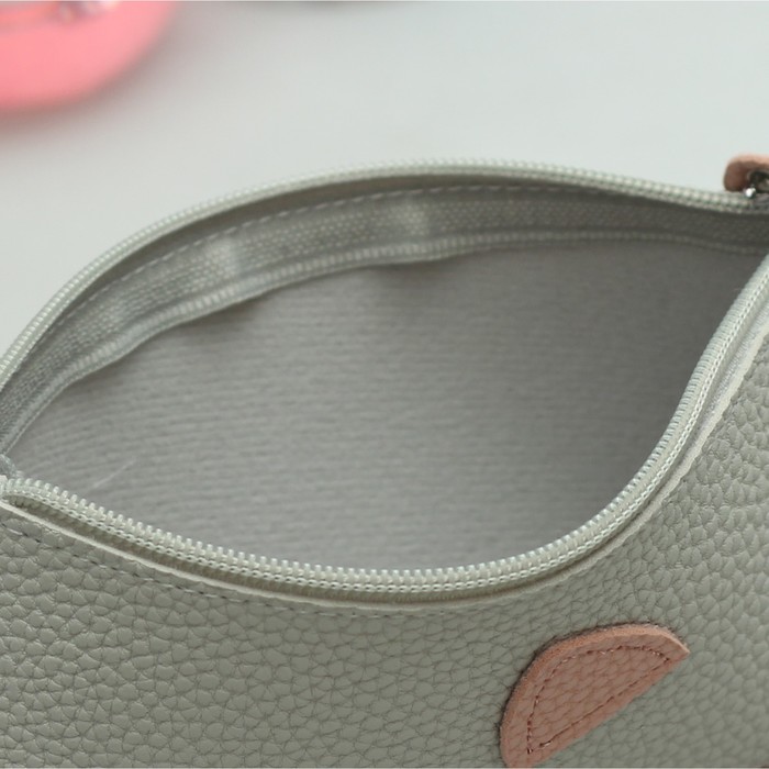 Косметичка простая «Мяу», отдел на молнии, цвет серый