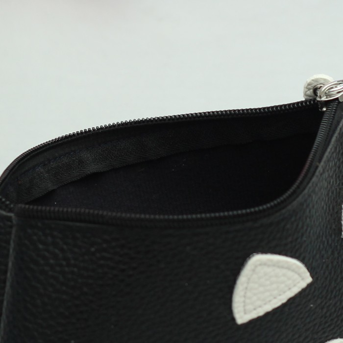 Косметичка простая «Мяу», отдел на молнии, цвет чёрный