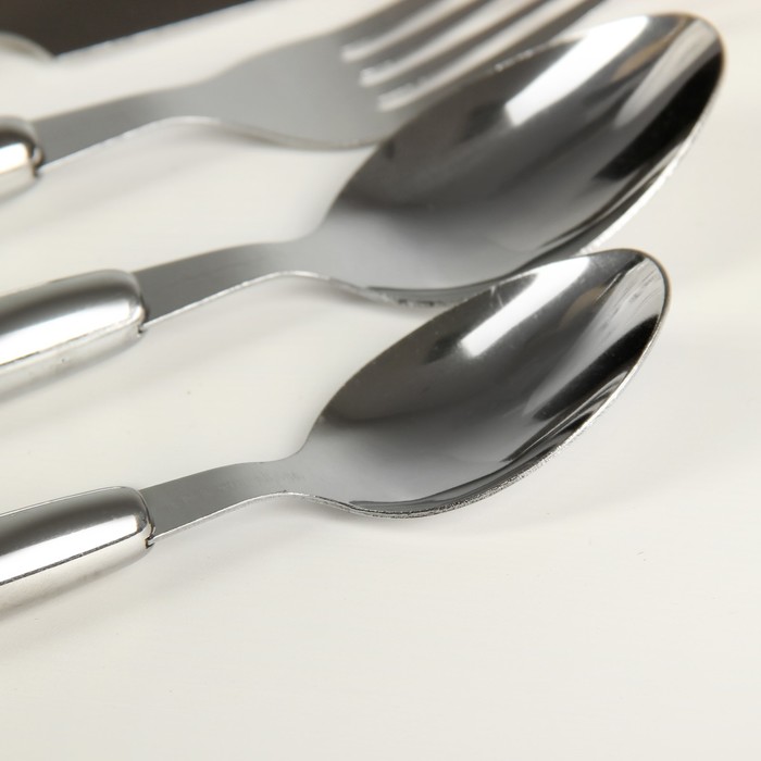 Набор столовых приборов "Карамель", 4 предмета, толщина 1 мм, цвет коричневый