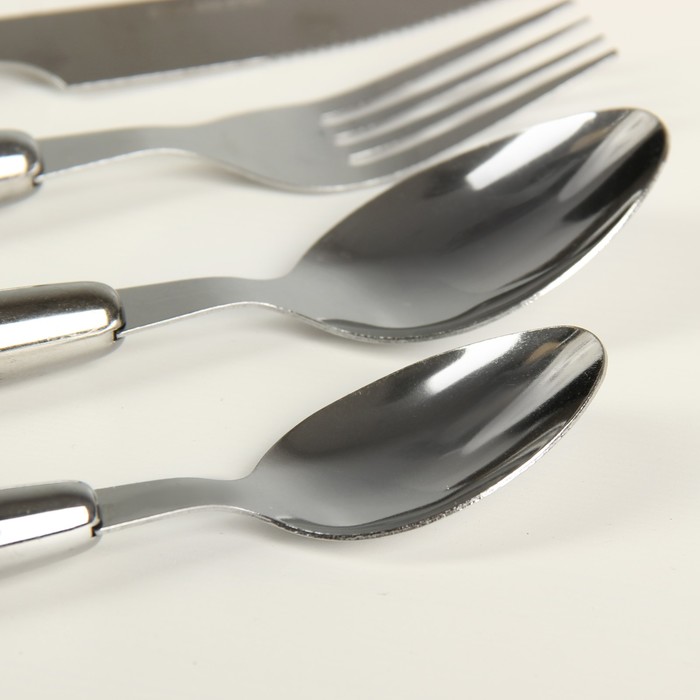 Набор столовых приборов "Карамель", 4 предмета, толщина 1 мм, цвет голубой