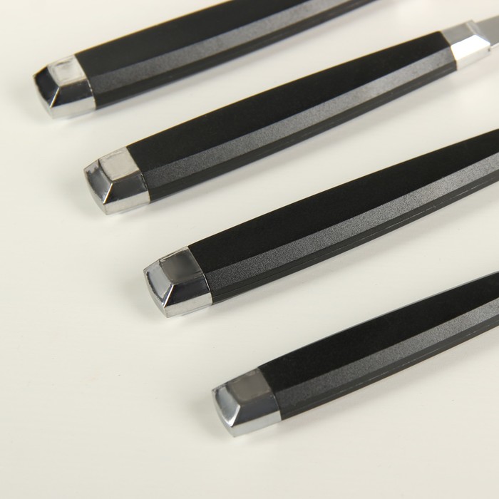 Набор столовых приборов "Модерн", 4 предмета, толщина 1 мм, цвет черный