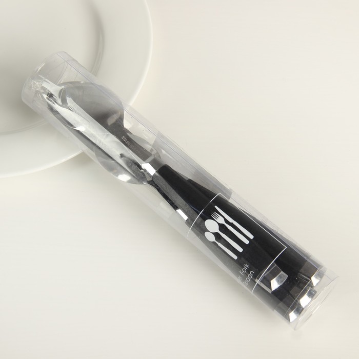 Набор столовых приборов "Модерн", 4 предмета, толщина 1 мм, цвет черный