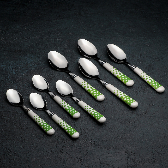 Набор столовых приборов "Дифьюжн", 16 предметов, цвет зеленый