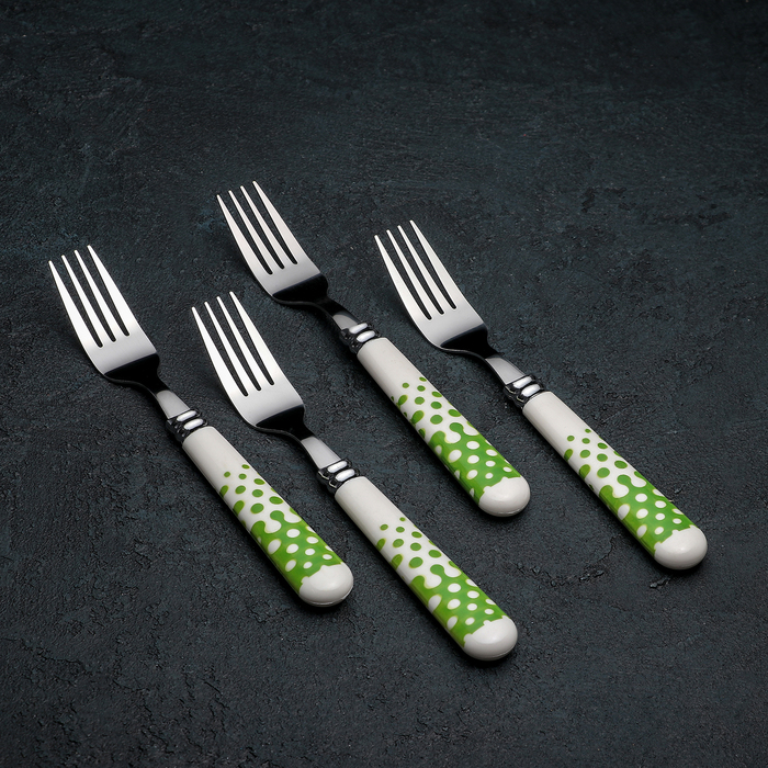 Набор столовых приборов "Дифьюжн", 16 предметов, цвет зеленый