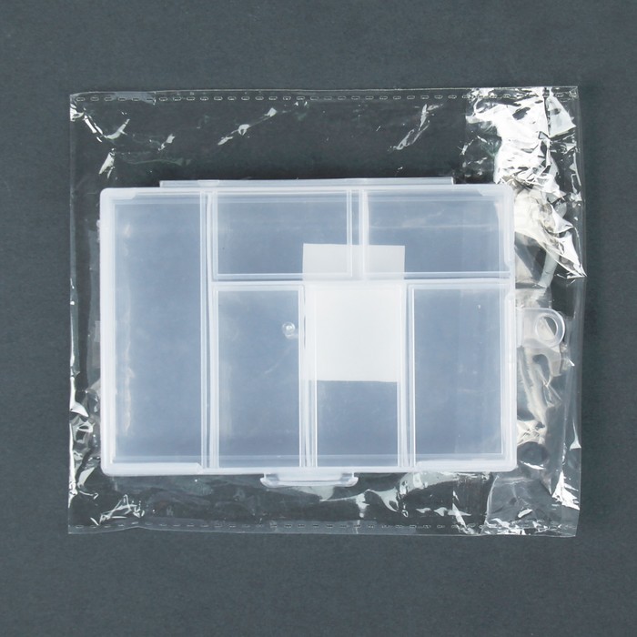 Органайзер для рукоделия, 6 отделений, 12*8*2,5см, цвет прозрачный