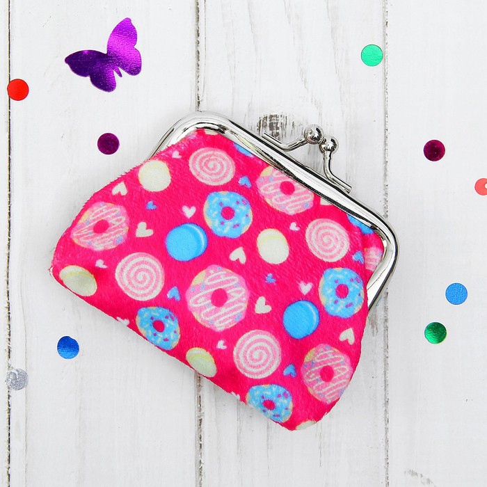 Кошелёк детский "Пончики", 9 х 7 см