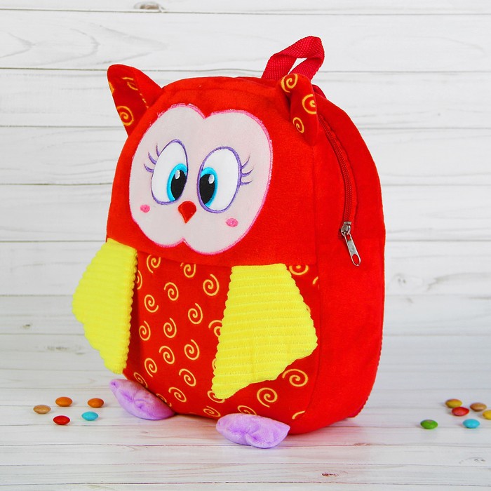 Мягкий рюкзак "Сова" цветные крылышки", цвета МИКС