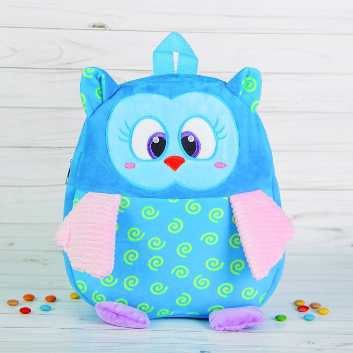 Мягкий рюкзак "Сова" цветные крылышки", цвета МИКС