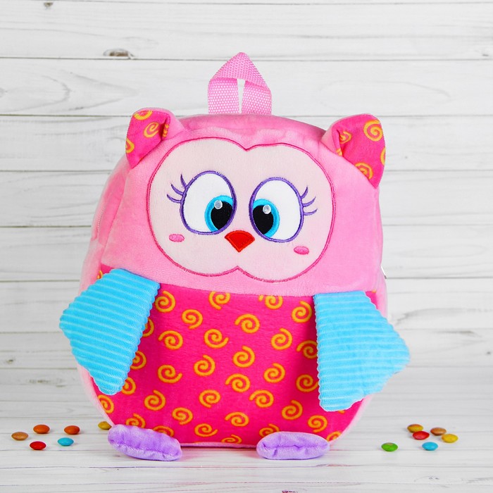 Мягкий рюкзак "Сова" цветные крылышки", цвета МИКС