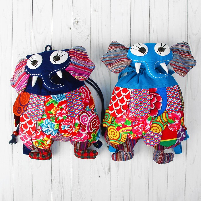 Мягкий рюкзак "Слон" лоскутный, цвета МИКС