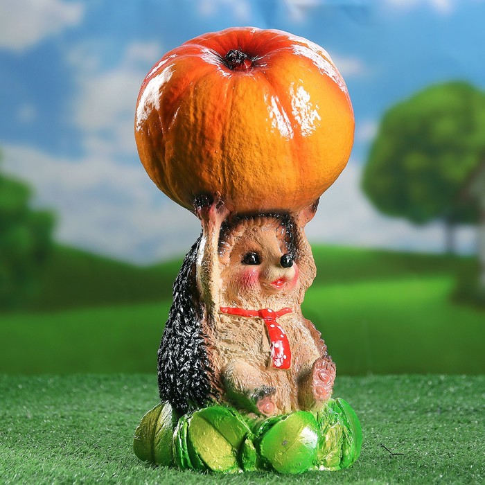 Садовая фигура "Ежик с тыквой" 28х15см