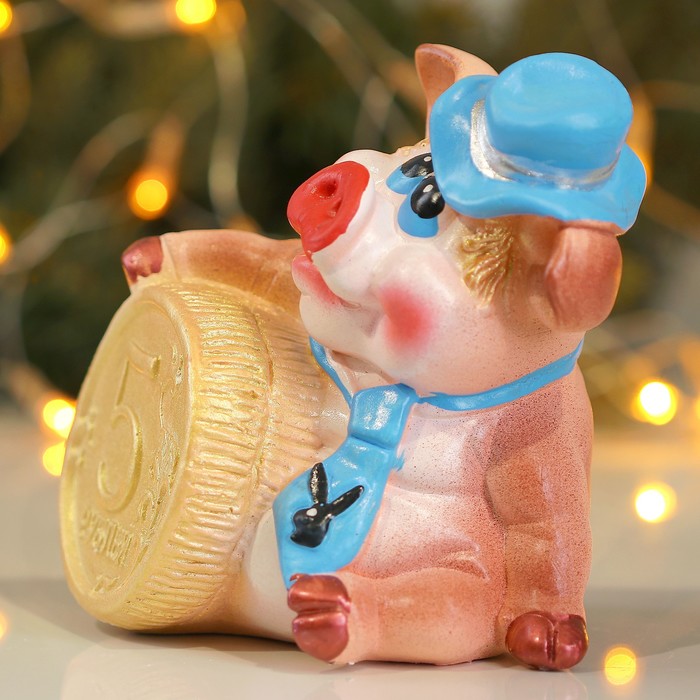 Копилка "Свинка плейбой" 14см