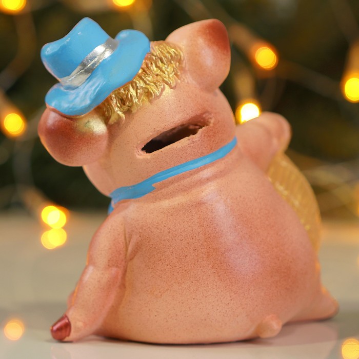 Копилка "Свинка плейбой" 14см