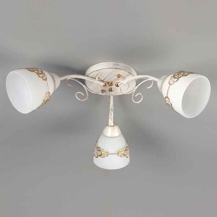 Люстра "Глория" 3x60Вт E27 белый-золото 60х60х20 см.