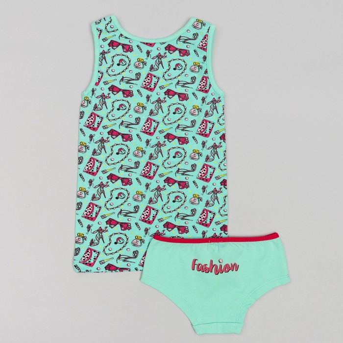 Комплект для девочки (майка,трусы), рост 92 (52) см, цвет мятный 3163_М