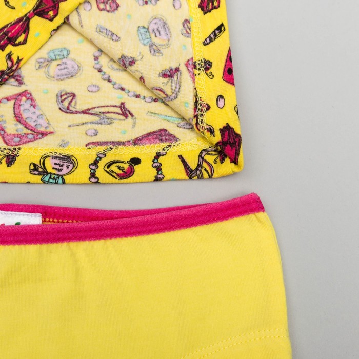 Комплект для девочки (майка,трусы), рост 92 (52) см, цвет жёлтый 3163_М