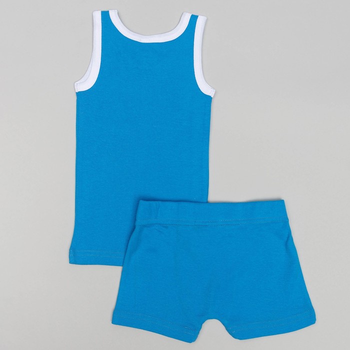 Комплект для мальчика (майка, трусы боксеры), рост 86 (52) см, цвет голубой 3247_М