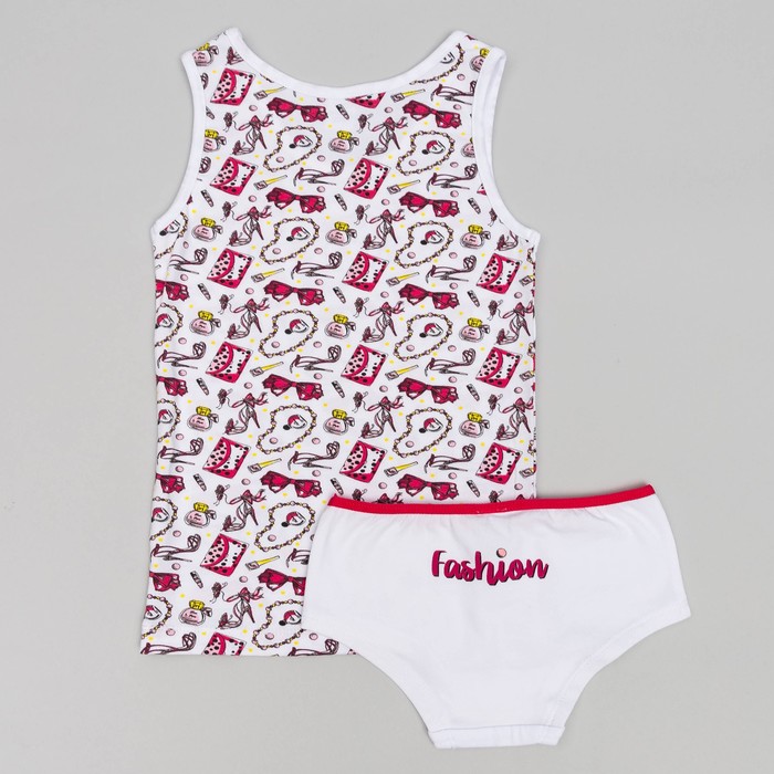 Комплект для девочки (майка,трусы), рост 86 (52) см, цвет белый 3163_М