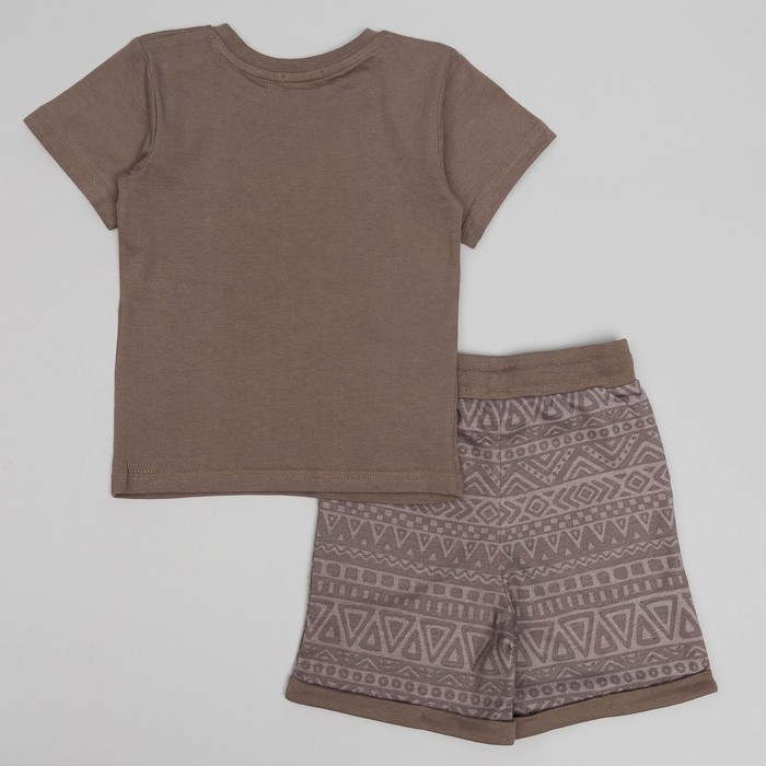 Комплект для мальчика (футболка+шорты), рост 128 (64) см, цвет серый/светло-серый 4225
