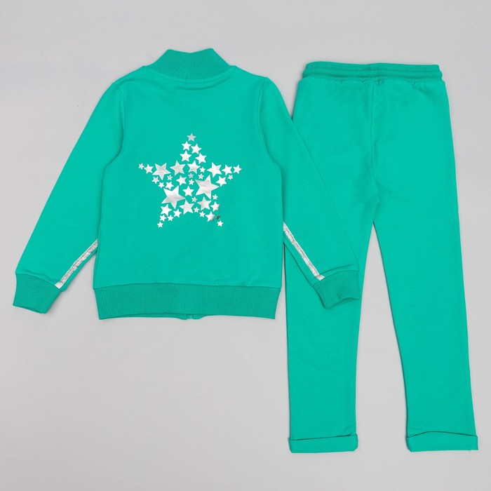 Спортивный костюм для девочки, рост 116 (60) см, цвет бирюзовый 11131