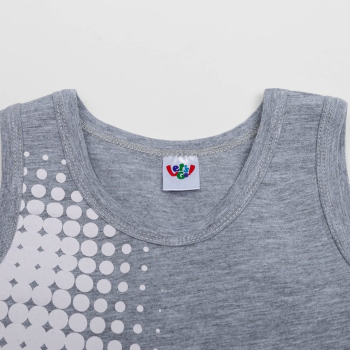 Комплект для мальчика (майка, трусы-боксеры), рост 86 (52) см, цвет серый 3248_М