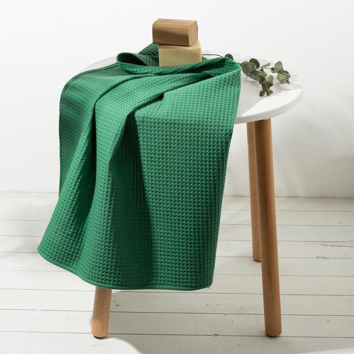 Полотенце вафельное "Этель" 70х140 см. цвет зелёный, 100% хл, пл 240 г/м²