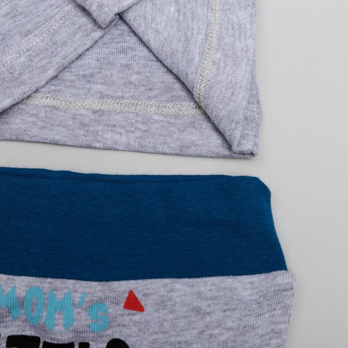 Комплект для мальчика (майка,трусы), рост 62 (40) см, цвет серый меланж/тёмно-синий 3230_М