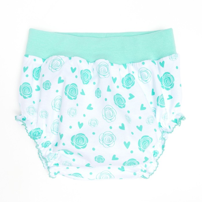 Трусы для девочки, рост 68 (44) см, цвет белый/мятный 1247_М