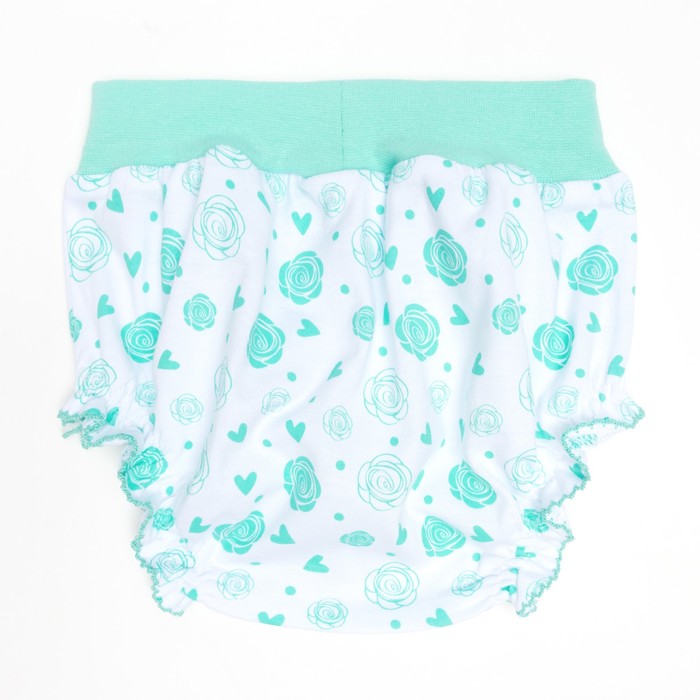 Трусы для девочки, рост 68 (44) см, цвет белый/мятный 1247_М