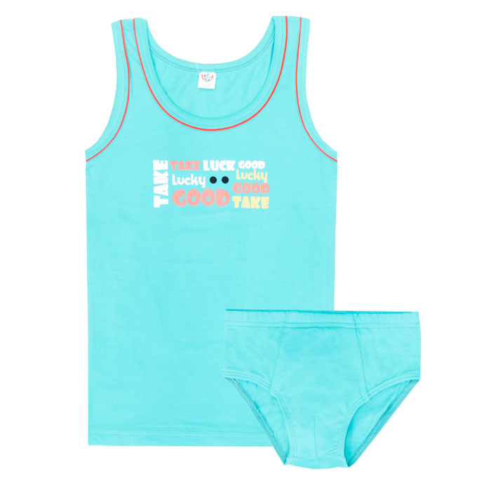 Комплект для мальчика (майка, трусы), рост 134 (68) см, цвет бирюзовый 3253