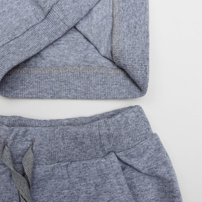 Комплект для девочки (футболка+бриджи) , рост 122 (64) см, цвет серый меланж 4120