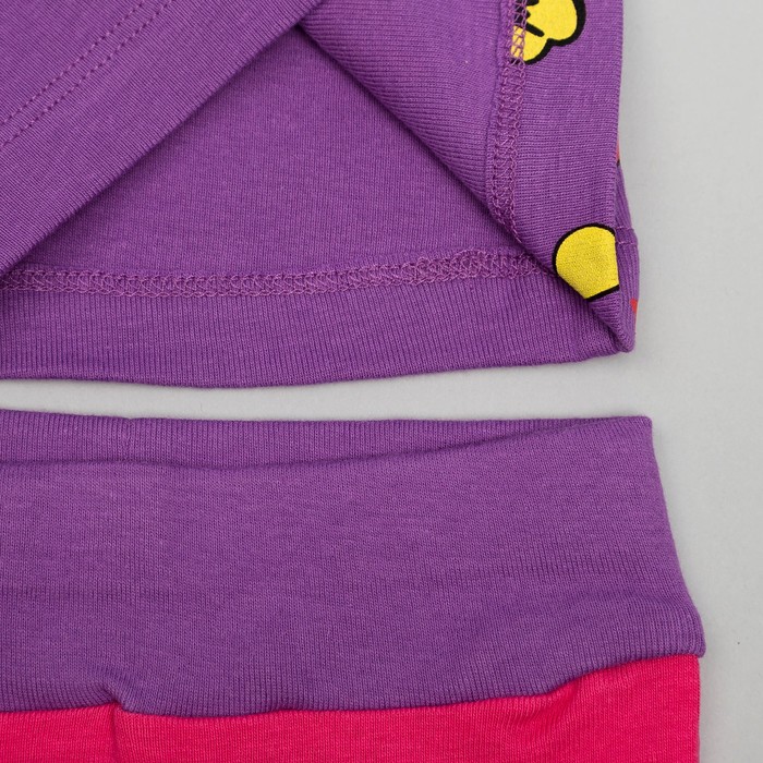Комплект для девочки (майка с плечом,трусы), рост 68 (44) см, цвет сиреневый/малиновый 3154_ 34455