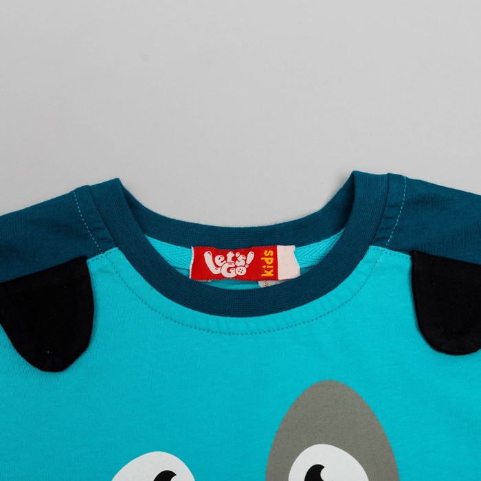 Пижама для мальчика, рост 92 (52) см, цвет голубой/серо-синий 9237_М