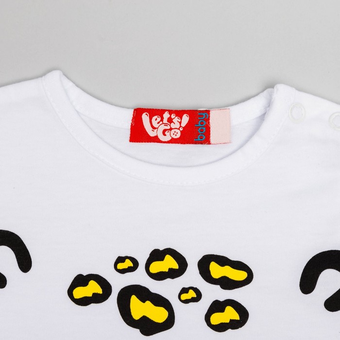 Комплект для девочки(футболка+бриджи), рост 74 (48) см, цвет белый/сафари 4125_М