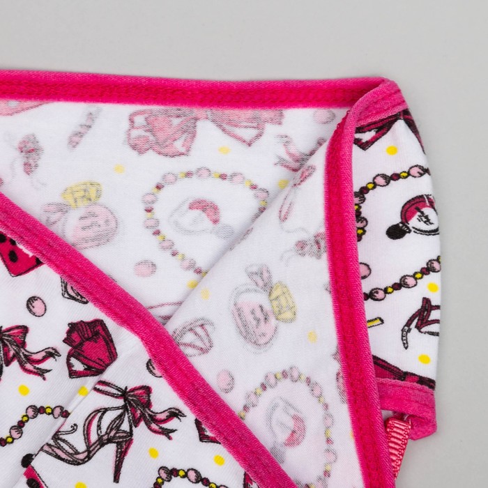 Трусы для девочки, рост 122/128 (64) см, цвет белый/малиновый 1261