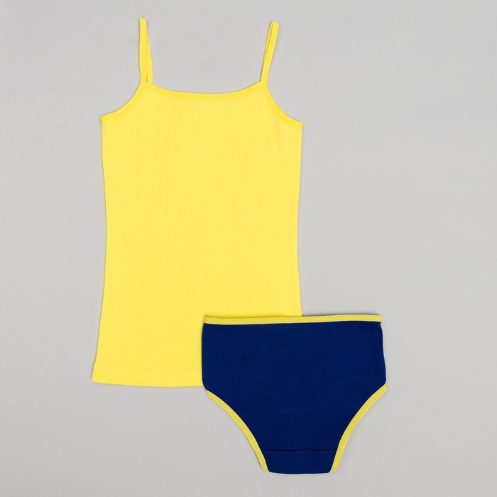 Комплект для девочки (майка, трусы), рост 164 (80) см, цвет жёлтый/синий 3167