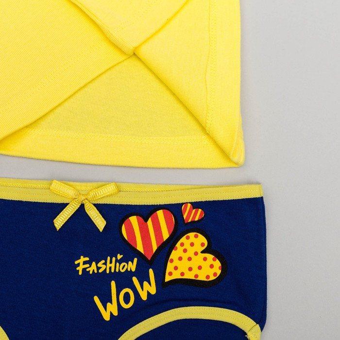 Комплект для девочки (майка, трусы), рост 164 (80) см, цвет жёлтый/синий 3167
