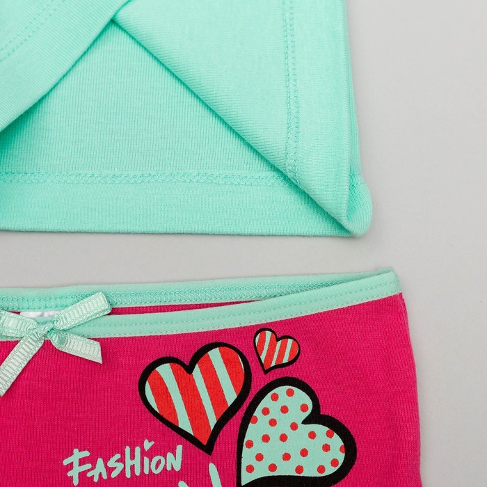 Комплект для девочки (майка, трусы), рост 164 (80) см, цвет мятный/малиновый 3167