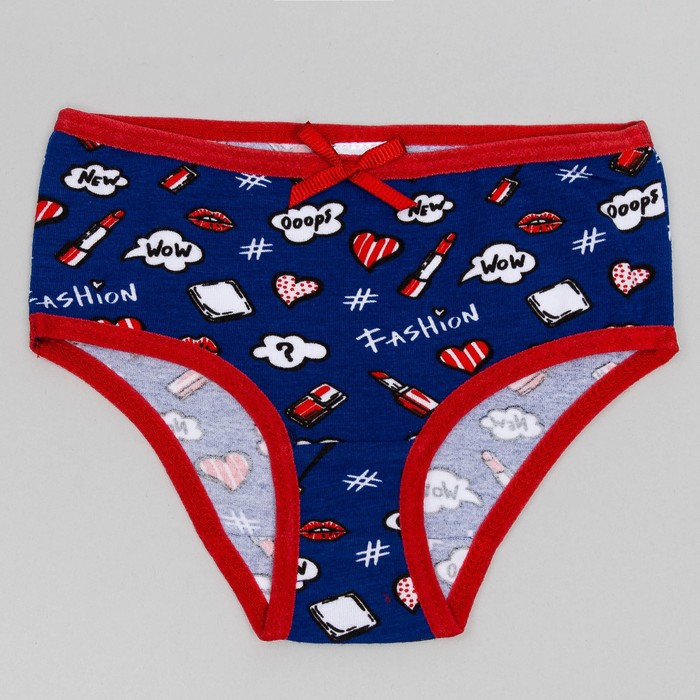 Трусы для девочки, рост 80 (52) см, цвет тем.синий/малиновый 1255_М