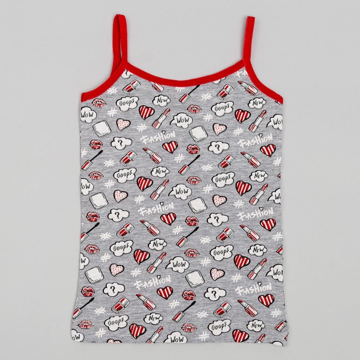 Майка для девочки на бретелях, рост 86 (52) см, цвет серый 2151_М