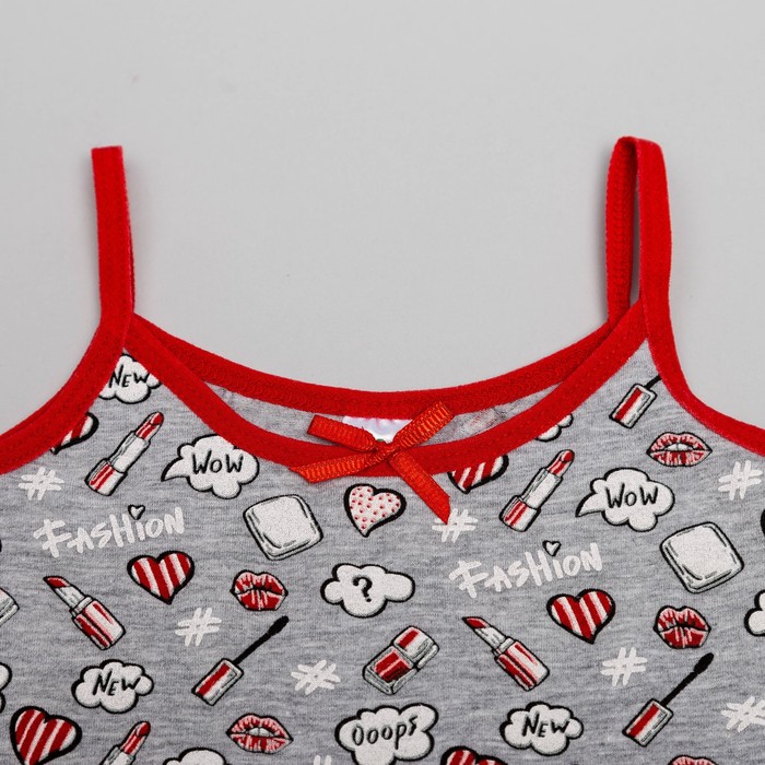 Майка для девочки на бретелях, рост 92 (52) см, цвет серый 2151_М