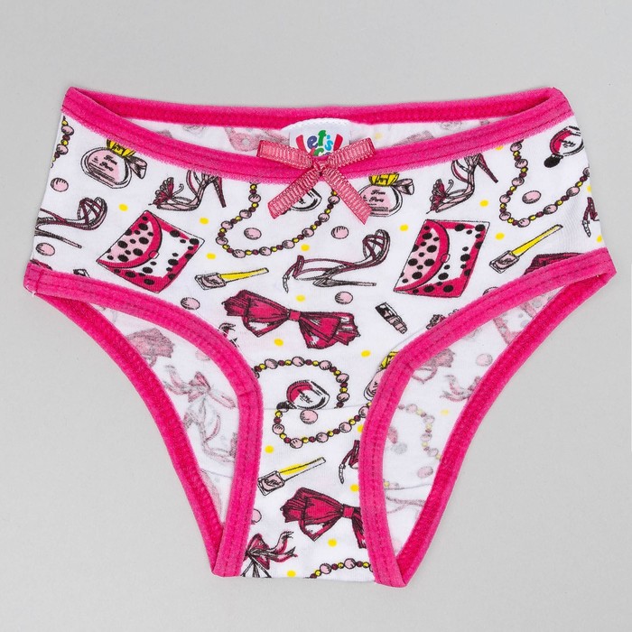 Трусы для девочки, рост 92 (52) см, цвет белый/малиновый 1253_М