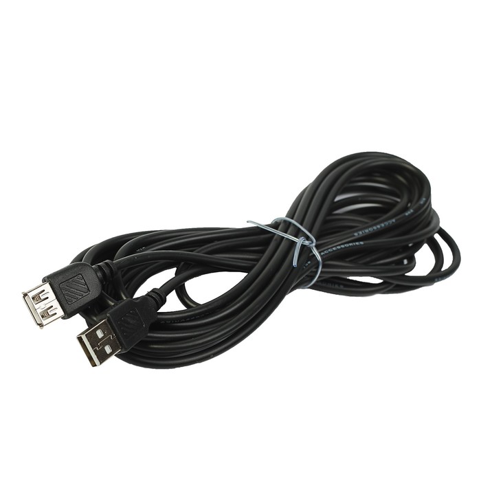Кабель удлинитель USB AM - AF, 4,5 метра, чёрный